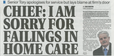 Image courtesy of Scan of Leicester Mercury Houseman Headline