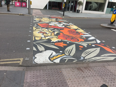Photo by Scott Kennedy-Lount One of the two crossings repainted on Charles Street, Leicester